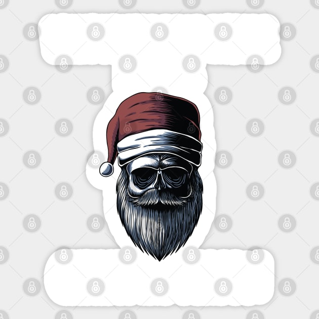 When You're Dead Inside But It's Christmas Season / Cool Smoker Santa Man Retro / Funny Ugly Christmas Skeleton Sticker by WassilArt